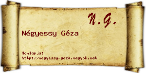 Négyessy Géza névjegykártya
