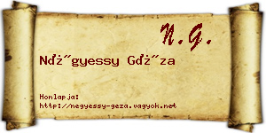 Négyessy Géza névjegykártya