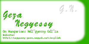 geza negyessy business card